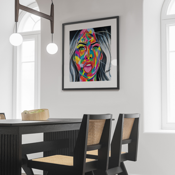 Poster du portrait Fuck them all réalisé par l'artiste peintre rennaise Émilie Grison de Dans les pinceaux d'Émilie en partenariat avec Bumblebee