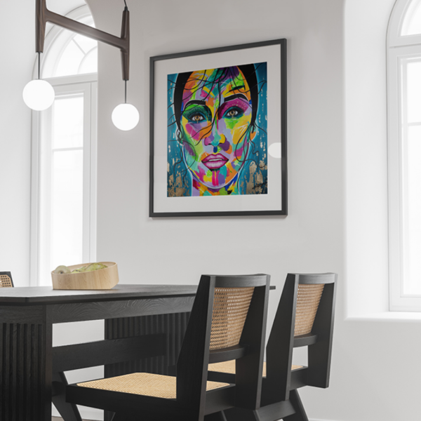 Poster du portrait Hope réalisé par l'artiste peintre rennaise Émilie Grison de Dans les pinceaux d'Émilie en partenariat avec Bumblebee