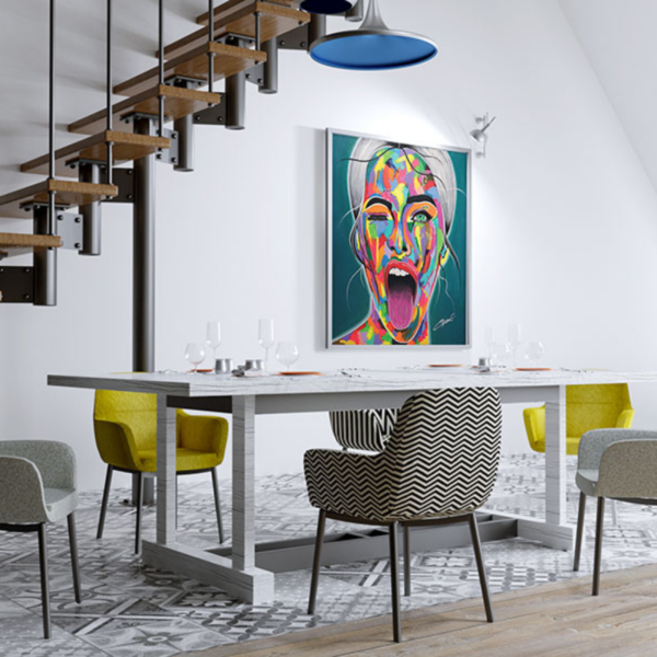 Poster du portrait L'Insolente réalisé par l'artiste peintre rennaise Émilie Grison de Dans les pinceaux d'Émilie en partenariat avec Bumblebee