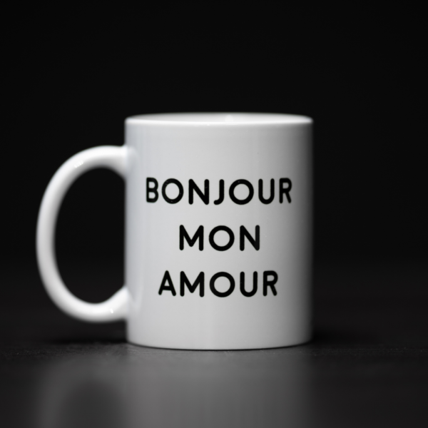 Mug Kiss avec le message Bonjour mon amour